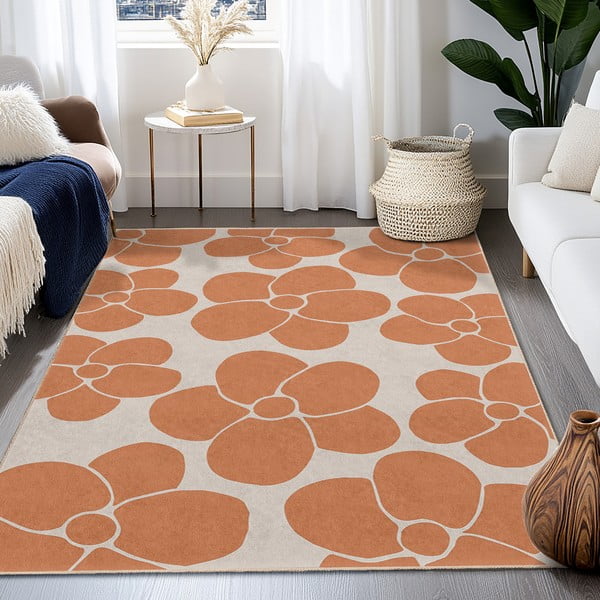 Oranžna pralna preproga 120x180 cm Orange Meadow – Mila Home-image-4