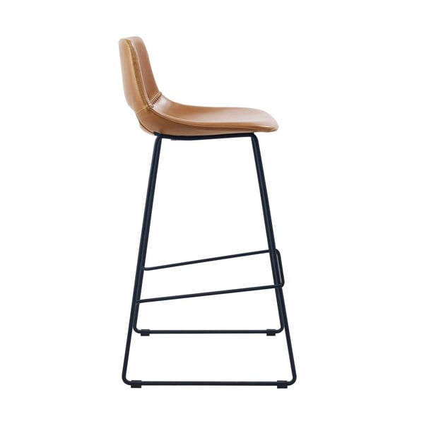 Barski stol iz umetnega usnja v konjak rjavi barvi (višina sedeža 76 cm) Zahara – Kave Home-image-3