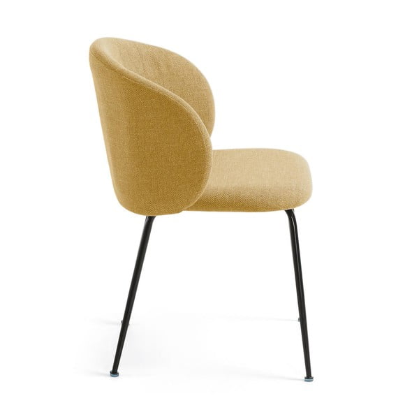 Gorčično rumen oblazinjen jedilni stol Minna – Kave Home-image-2