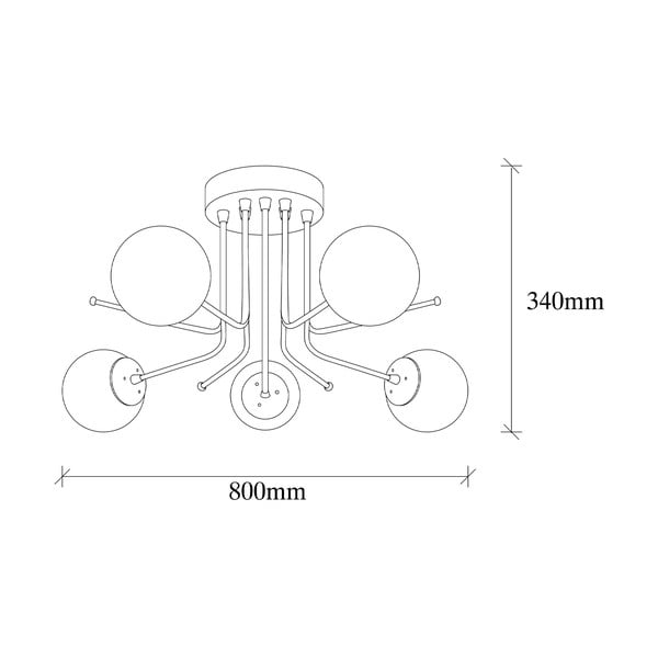 Bela/medeninasta stropna svetilka s steklenim senčilom 80x80 cm Daisy – Opviq lights-image-3