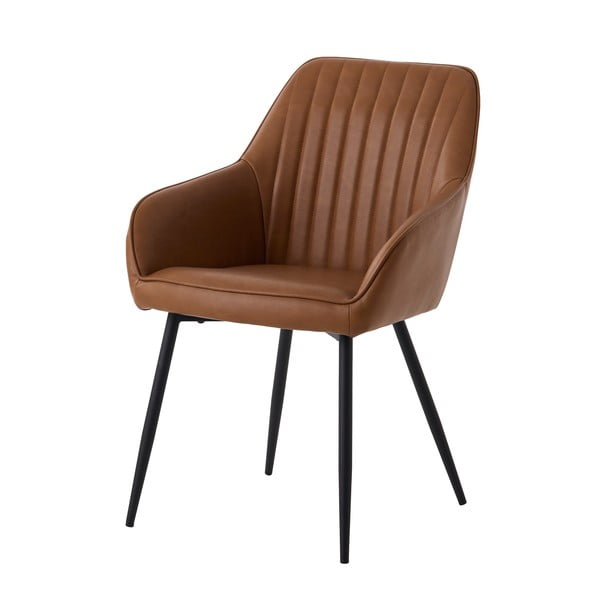 Rjavi oblazinjeni jedilni stoli v kompletu z nasloni za roke 2 ks Nolan Stripe – Unique Furniture-image-2