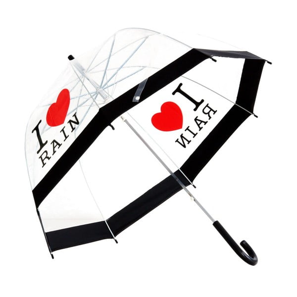 Prozoren dežnik Ambiance I Love Rain, ⌀ 81 cm