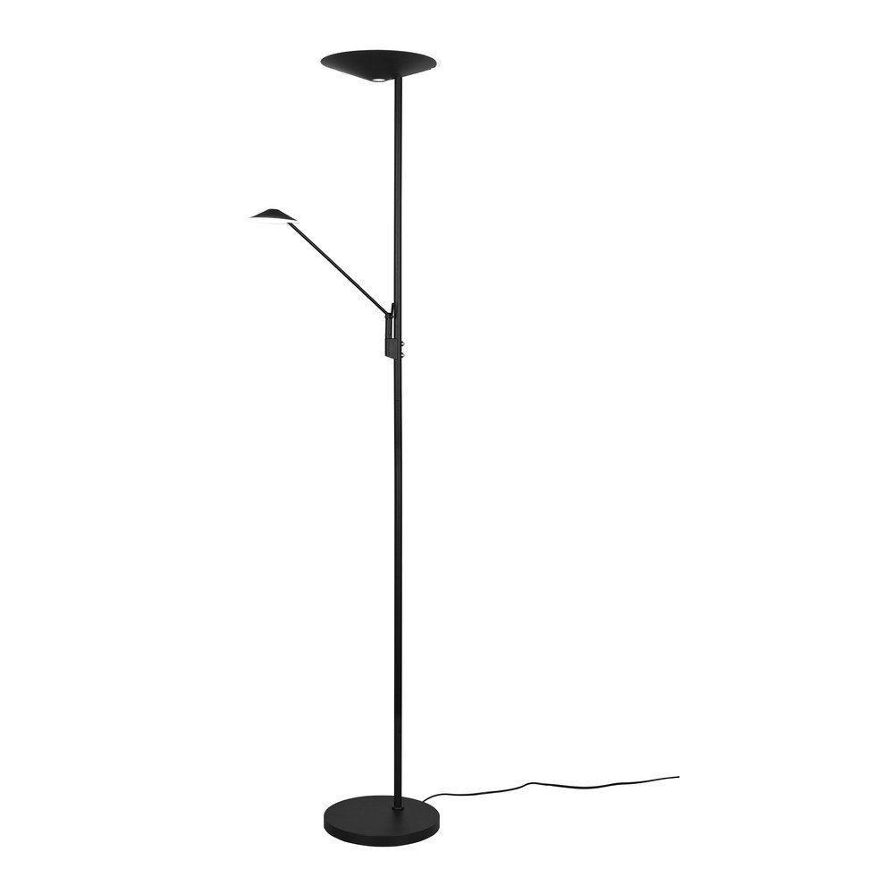 Mat črna LED zatemnitvena stoječa svetilka (višina 180 cm) Brantford