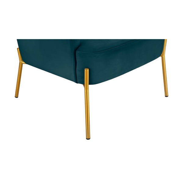 Zeleno-moder žametni fotelj Runa - Støraa -image-3