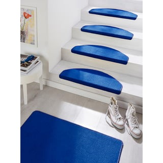 Komplet 15 modrih preprog za stopnice Hanse Home Fancy, 23 x 65 cm