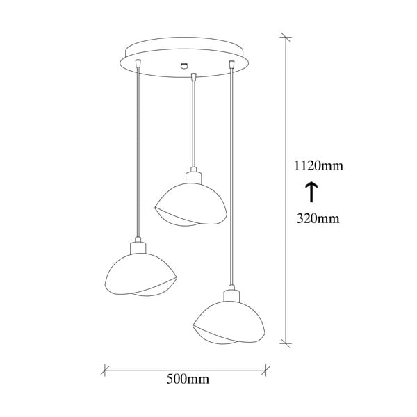 Črna viseča svetilka s kovinskim senčnikom ø 50 cm Sivani – Opviq lights-image-4