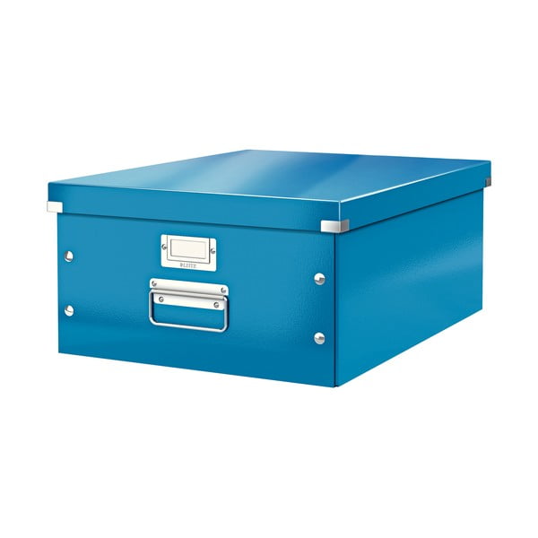 Modra kartonasta škatla za shranjevanje s pokrovom 37x48x20 cm Click&Store – Leitz
