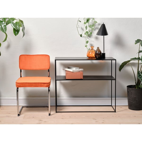 Oranžen jedilni stol iz rebrastega žameta Rupert – Unique Furniture-image-3