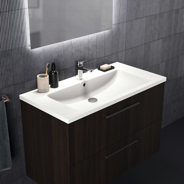 Temno rjava stenska omarica za pod umivalnik v hrastovem dekorju 100x63 cm i.Life B – Ideal Standard-image-1