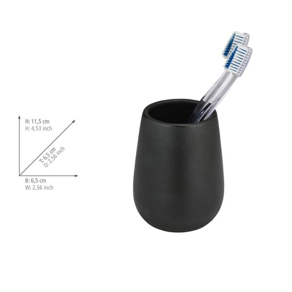 Črn keramičen lonček za zobne ščetke Nerno – Wenko-image-2