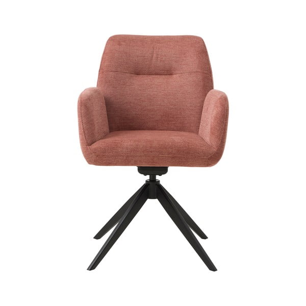 Rožnat oblazinjen jedilni stol z nasloni za roke Roxana – Unique Furniture-image-2