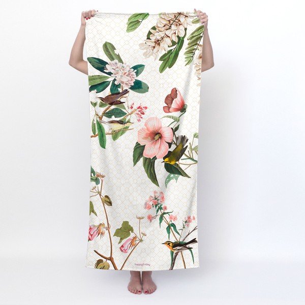 Bela brisača 70x150 cm Blooming – Happy Friday-image-1