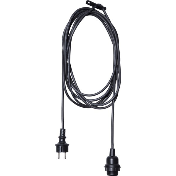 Črn kabel s konico za žarnico Star Trading Cord Ute, dolžina 2,5 m