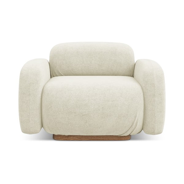 Kremno bel modul za sedežno garnituro iz tkanine bouclé Ailani – Makamii-image-1