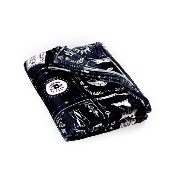 Črna odeja z motivom za noč čarovnic iz mikropliša 130x170 cm Enchanted Witchcraft – Catherine Lansfield