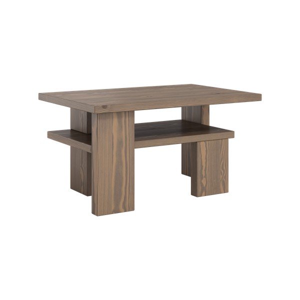 Rjava klubska mizica iz masivnega bora 45x68 cm Japan – Karup Design-image-3