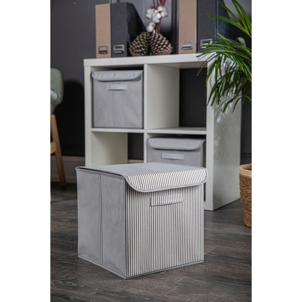 Tekstilna škatla za shranjevanje s pokrovom - Mioli Decor-image-1