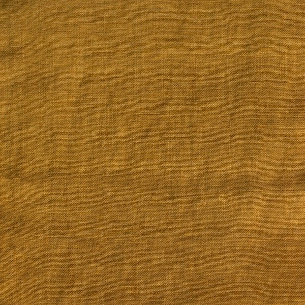 Oker rumeno-rjava lanena zavesa 140x200 cm Bronze – Linen Tales-image-1