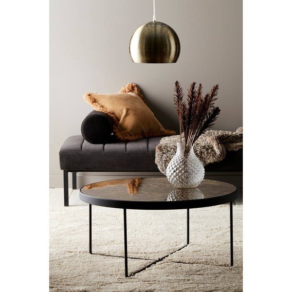 Rjava jeklena okrogla klubska mizica ø 80 cm Gellina – Ellos Home-image-1