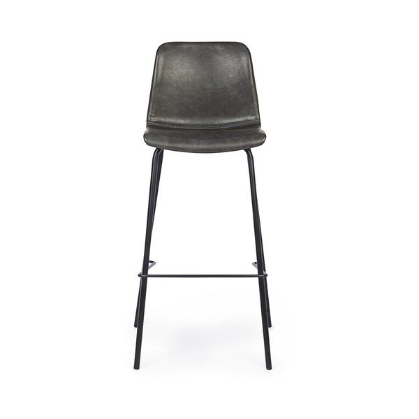 Temno siv oblazinjen barski stol (višina sedeža 75 cm) Kyra – Bizzotto-image-2