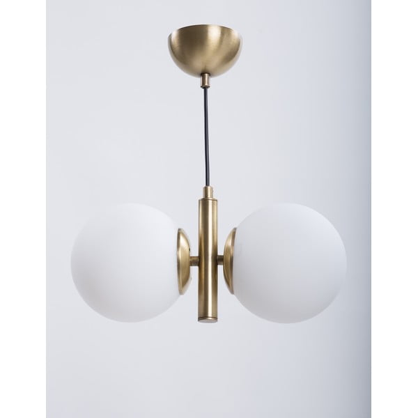 Bela/zlata viseča svetilka s steklenim senčnikom ø 15 cm Monera – Squid Lighting-image-1