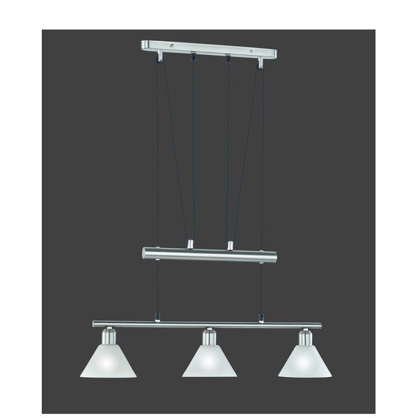 Viseča svetilka v srebrni barvi s steklenim senčilom Stamina – Trio-image-1