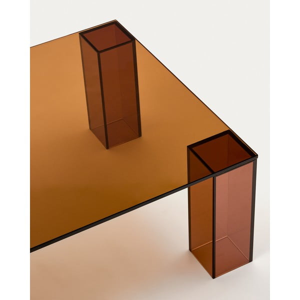 Rjava steklena mizica 60x140 cm Adularia – Kave Home-image-4