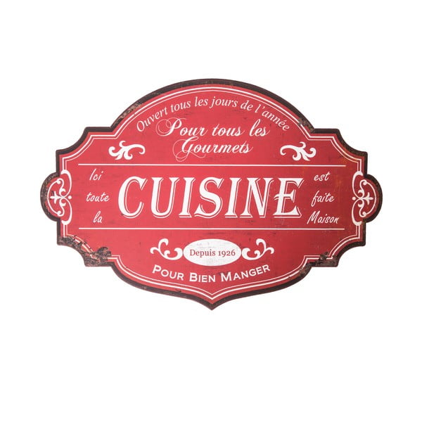 Kovinski dekorativni znak 51x34 cm Cuisine – Antic Line