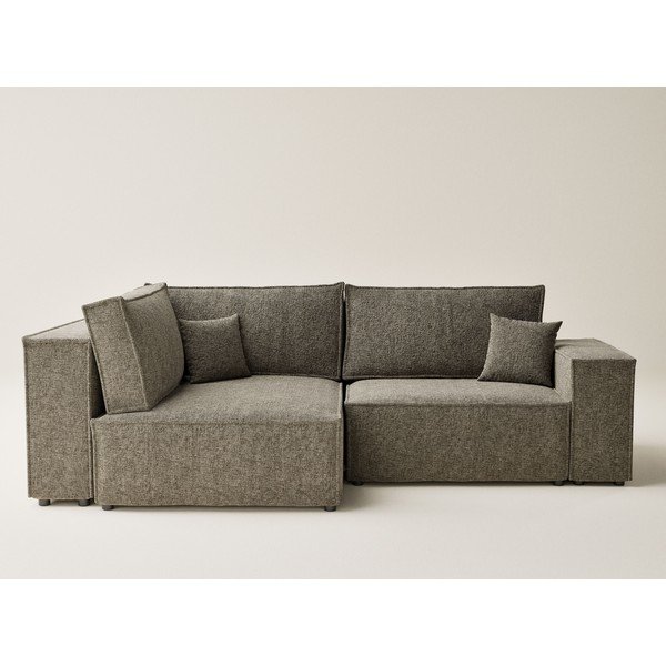 Rjava raztegljiva/s prostorom za shranjevanje kotna sedežna garnitura iz šenilje (levi kot/v obliki črke L) Tonga – Maison de Rêve-image-2