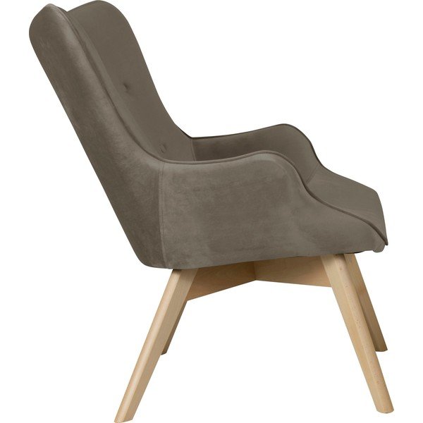 Svetlo rjav žameten fotelj Niko – Ropez-image-3