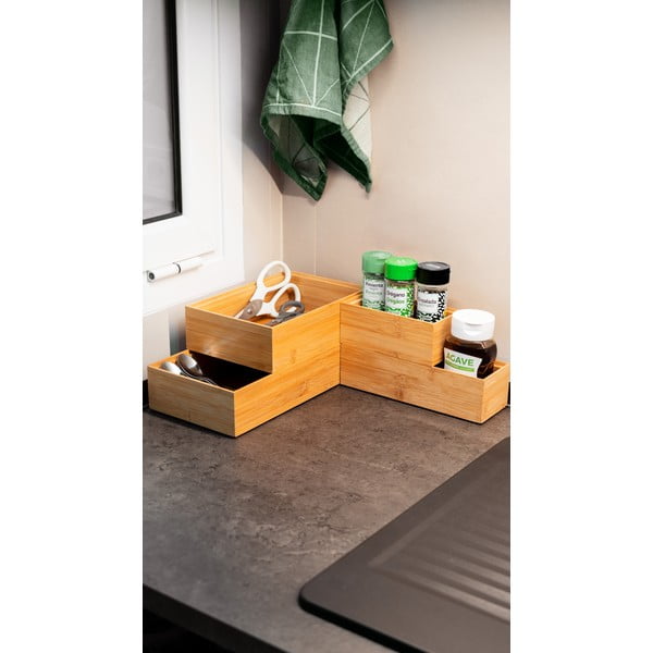 Škatla za shranjevanje iz bambusa Compactor, 22,5 x 15 x 6,35 cm-image-1