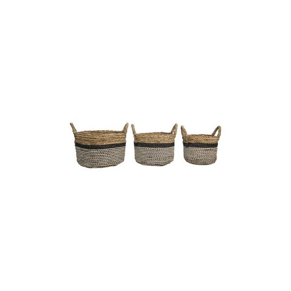 Komplet 3 košar za shranjevanje HSM collection Raffia Natural Gris-image-4