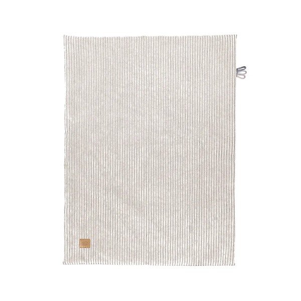 Kremno bela otroška odeja iz rebrastega žameta 100x77 cm – Meowbaby