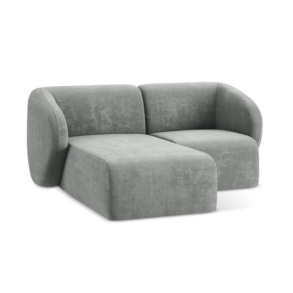 Siva kotna sedežna garnitura iz šenilje (levi kot/z ležalnikom) Lani – Makamii-image-4