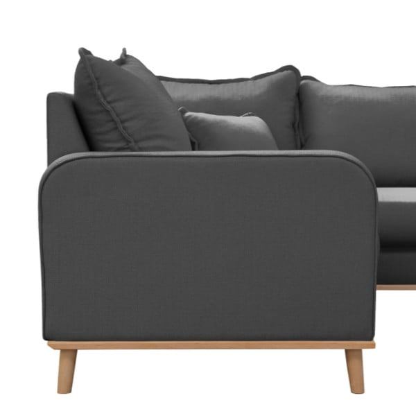 Temno siva kotna sedežna garnitura (z desnim kotom) Beata – Ropez-image-4