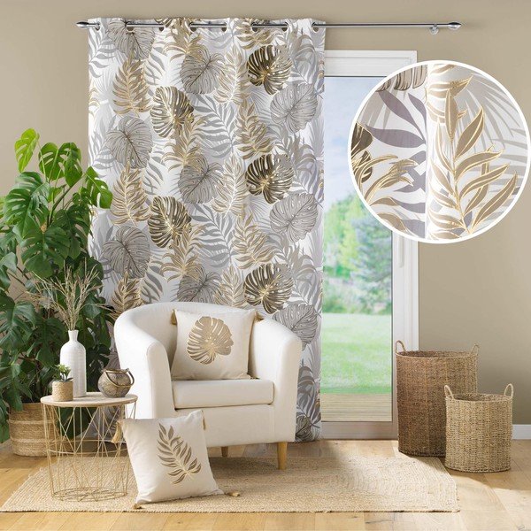 Zavesa v sivi in srebrni barvi 140x260 cm Mogador – douceur d'intérieur-image-4