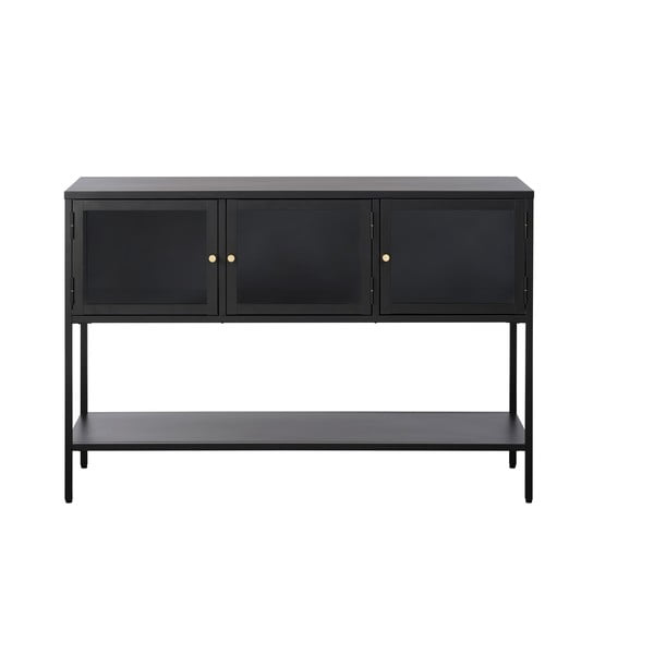 Črna kovinska vitrina 88x132 cm Carmel – Unique Furniture