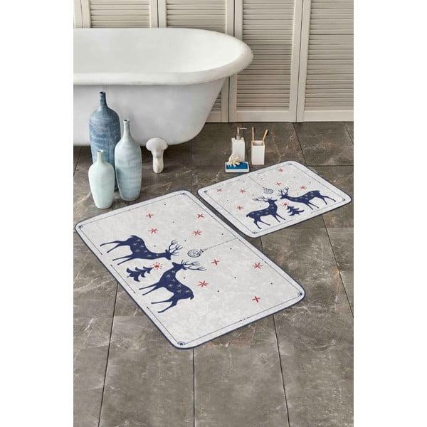 Kremno bele kopalniške preproge v kompletu 2 ks 60x100 cm – Mila Home-image-2