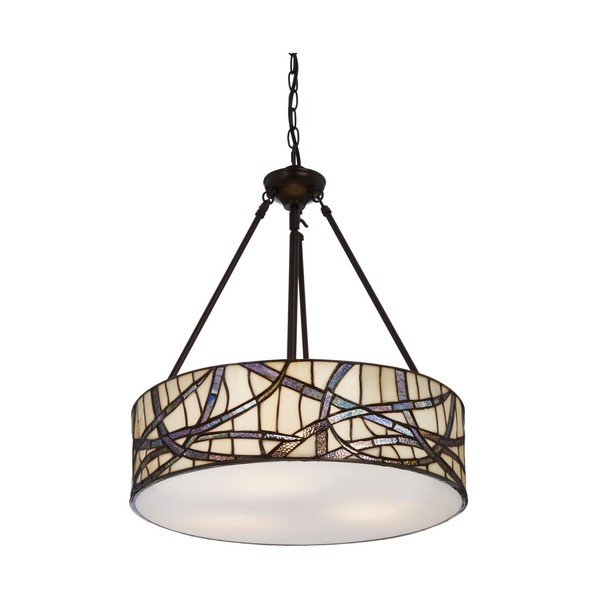 Kovinska viseča svetilka s steklenim senčilom ø 46 cm Waldorf – Premier Housewares-image-2