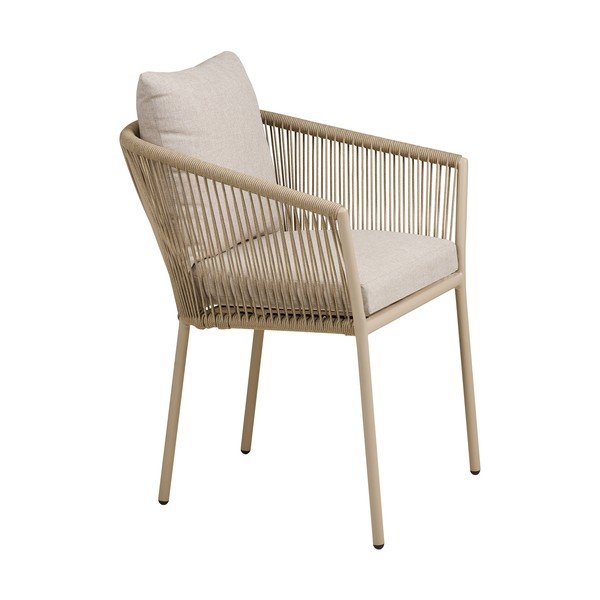 Bež kovinski in oblazinjen vrtni stol Salerno – House Nordic-image-3