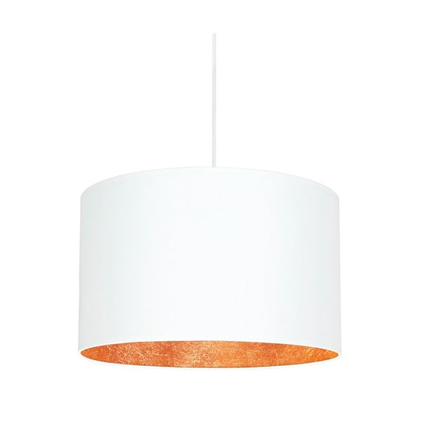 Bela viseča svetilka z detajli v bakreni barvi Sotto Luce Mika, ⌀ 40 cm