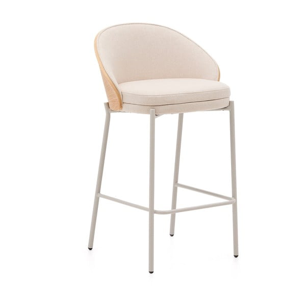 Barski stol v bež in naravni barvi (višina sedeža 65 cm) Eamy – Kave Home
