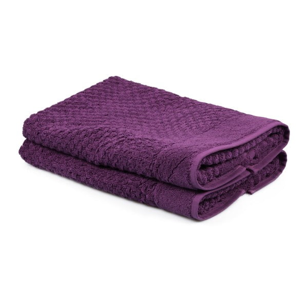 Komplet 2 vijoličastih brisač iz 100 % bombaža Mosley, 50 x 80 cm