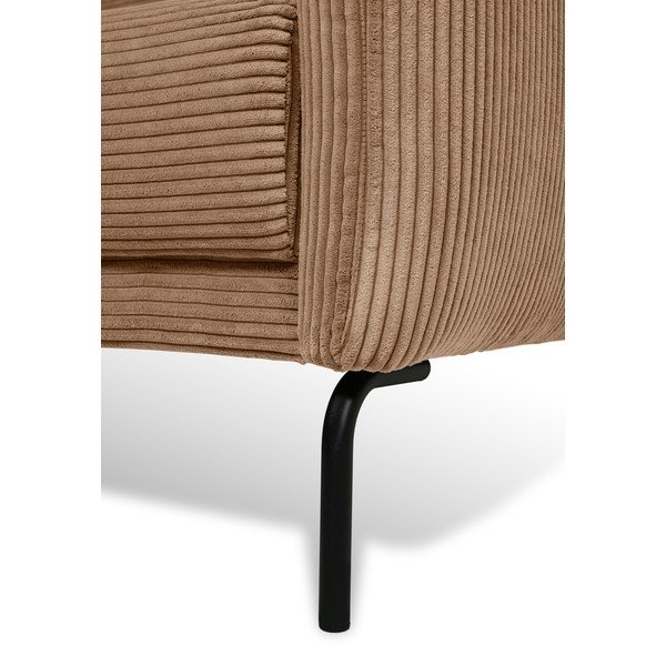 Svetlo rjava sedežna garnitura iz rebrastega žameta 212 cm Venray – Scandic-image-4