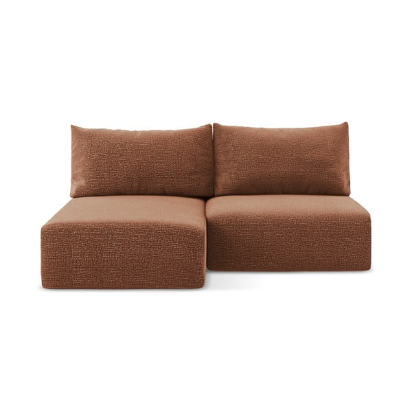 Opečnato oranžna raztegljiva/s prostorom za shranjevanje kotna sedežna garnitura (levi kot) Kalena – Makamii