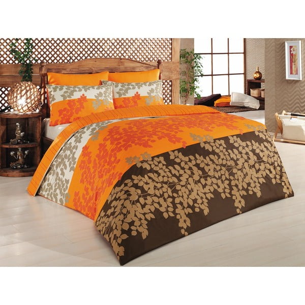 Vključeno posteljno perilo Serenity Orange, 200x220 cm z rjuho