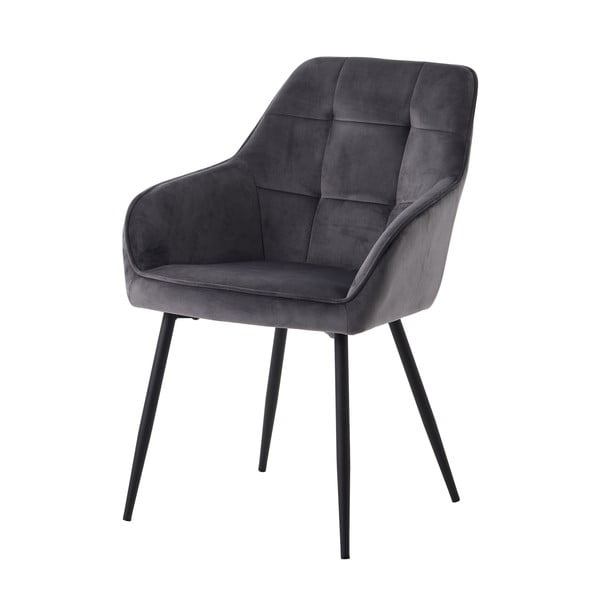 Sivi oblazinjeni jedilni stoli v kompletu z nasloni za roke 2 ks Nolan Square – Unique Furniture-image-3