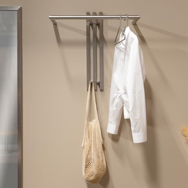 Kovinski stenski obešalnik v srebrni barvi 65 cm Senza – Spinder Design-image-3