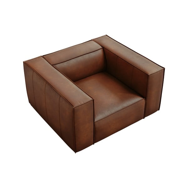 Rjavi usnjeni fotelj v barvi konjaka Madame - Windsor & Co Sofas-image-3