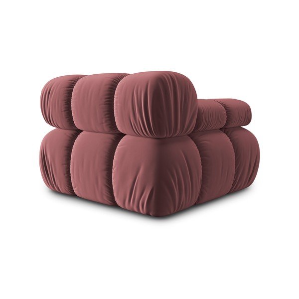 Rožnata žametna modularna sedežna garnitura (levi kot) Bellis – Micadoni Home-image-4